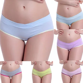 

Pregnancy Women Underpants Faja Postparto Low Waist Pregnant Woman Sexy Underwear Pregnant Breathable Female V-shaped Panties