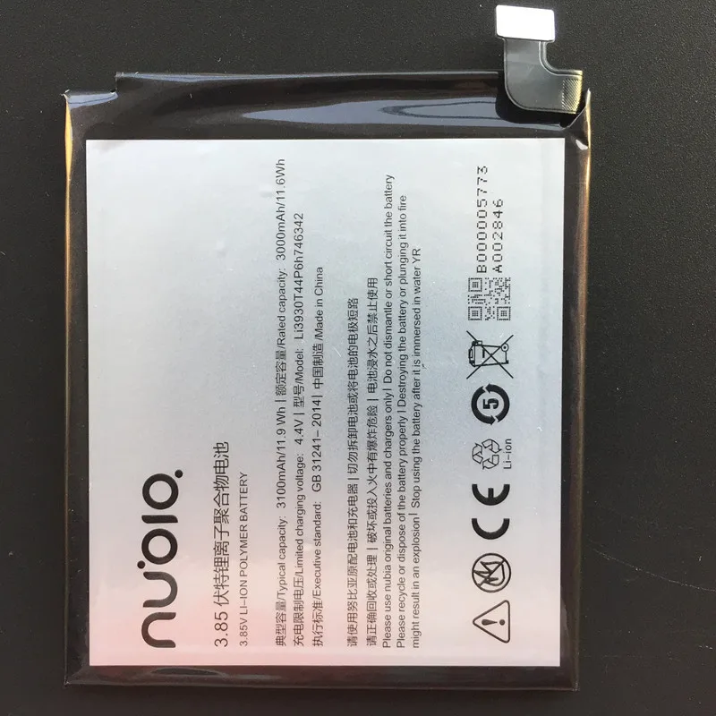 2019 новый оригинальный высококачественный аккумулятор Li3930T44P6h746342 для ZTE Nubia Z17S NX595J