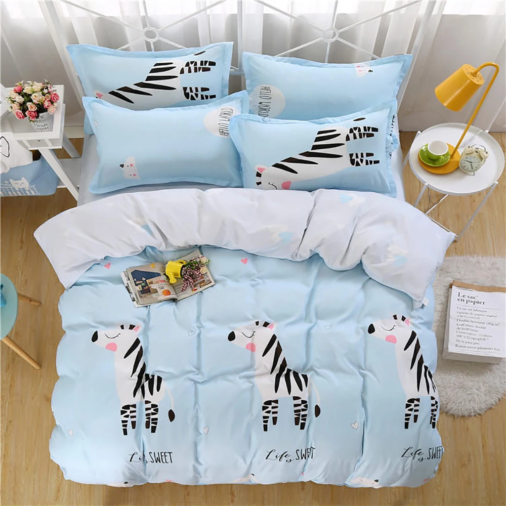 Grey Bedding Set Набор постельных принадлежностей thumпостельных принадлежностей с цветным фруктовым фруктом, милый светильник, Синий пододеяльник, пододеяльник King Full, односпальный удобный комплект постельного белья - Цвет: Grey Bedding Set