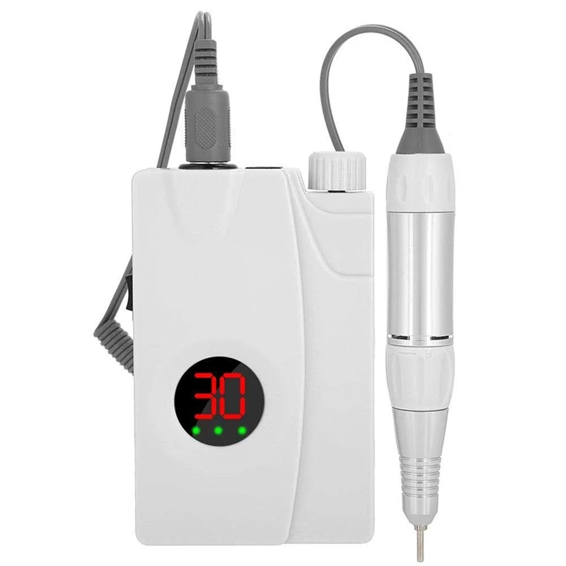 New 30000Rpm Portable Electric Nail Drill Machine Rechargeable Cordless Manicure Pedicure Set For Nail Equipment Us Plug