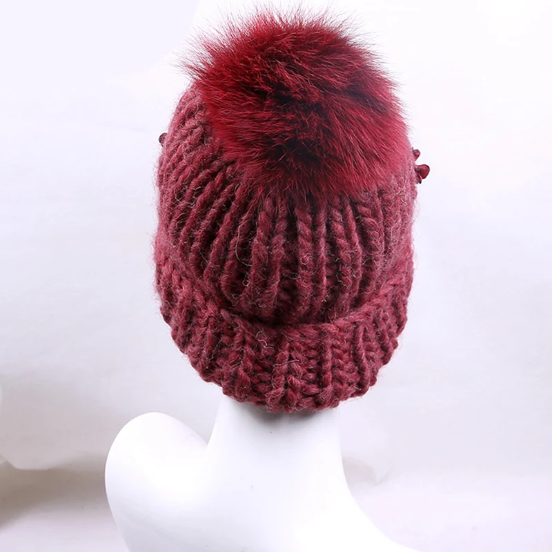 Sedancasesa Skullies & шапочки для Для женщин теплые женский однотонный для девочек зимние; вязанные; шерстяные Gorro женское Inverno помпоном дизайна