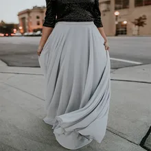 Элегантные женские шифоновые длинные юбки макси в стиле бохо, Женские однотонные плиссированные юбки с высокой талией, модная уличная одежда