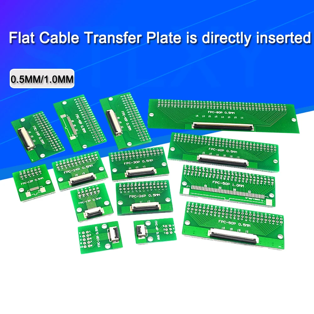 FPC/FFC flat cable transfer plate directly inserted 0.5MM 1MM spacing wire connector terminals wire connector electrical connectors electrical connector cable connector 6P/8P/10P/20P/30P/40P/60P
