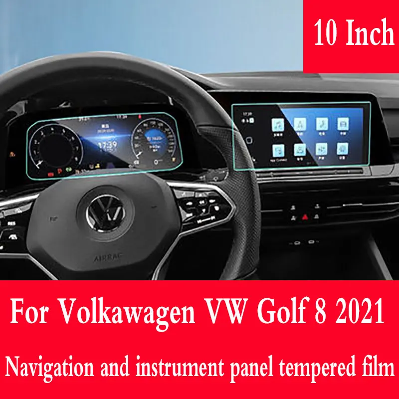 

Закаленное стекло, Защитная пленка для экрана навигации для Volkawagen VW Golf 8 2021, DVD, GPS, мультимедиа, ЖК-экран