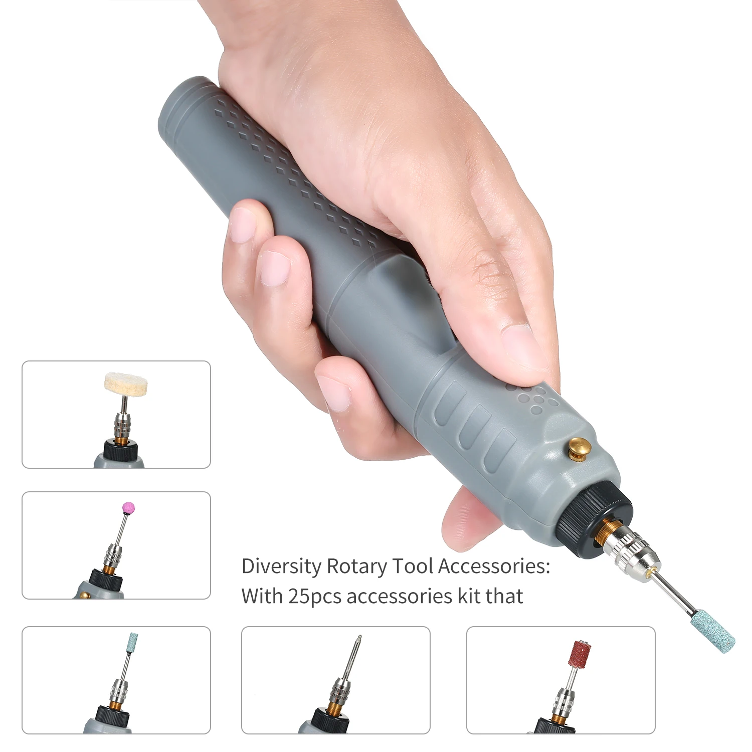 10W Wireless Rechargeable Mini Electric Drill Grinder Set 25pc Polishing Engraving Sharpening Machines Sanding Kit EU Plug