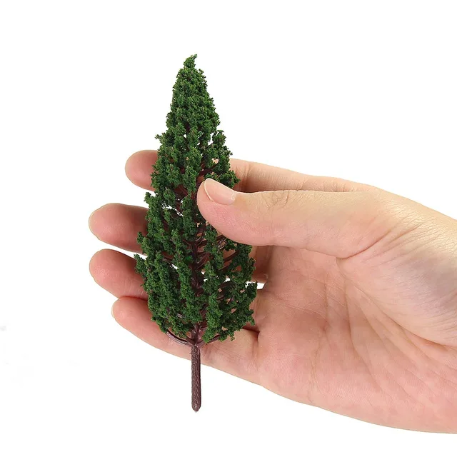 S11040 20pcs Model Pine Trees Deep Green 1:75 For OO O Scale Layout 110mm