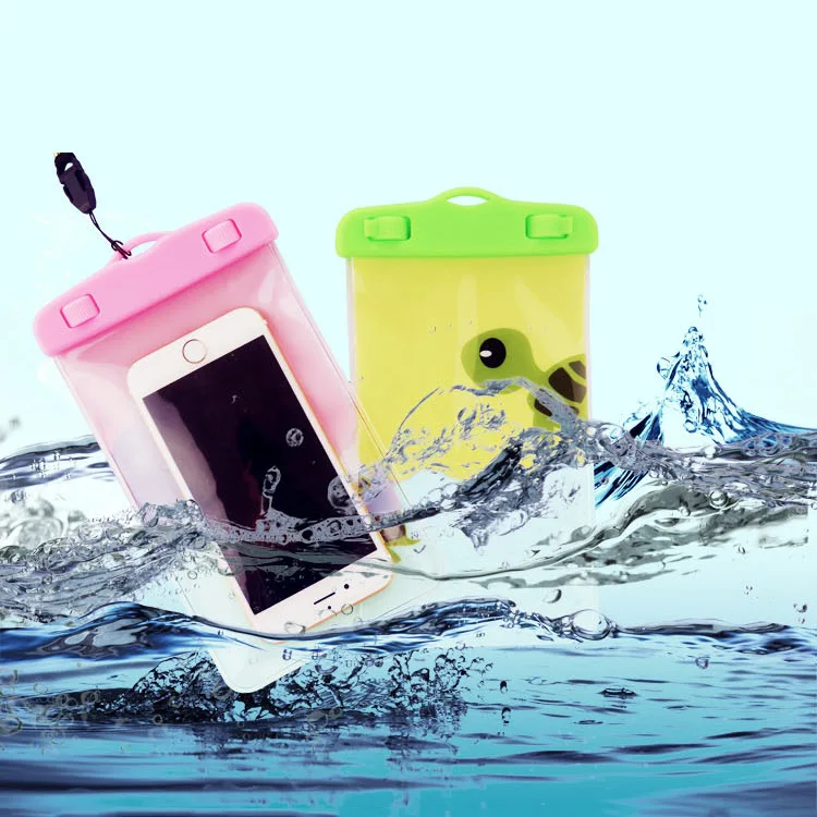 

1014 Sub-Sea Animal Cartoon Waterproof Cellphone Bag Valve Type PVC Diving Drifting Beach Touch Screen Photographic