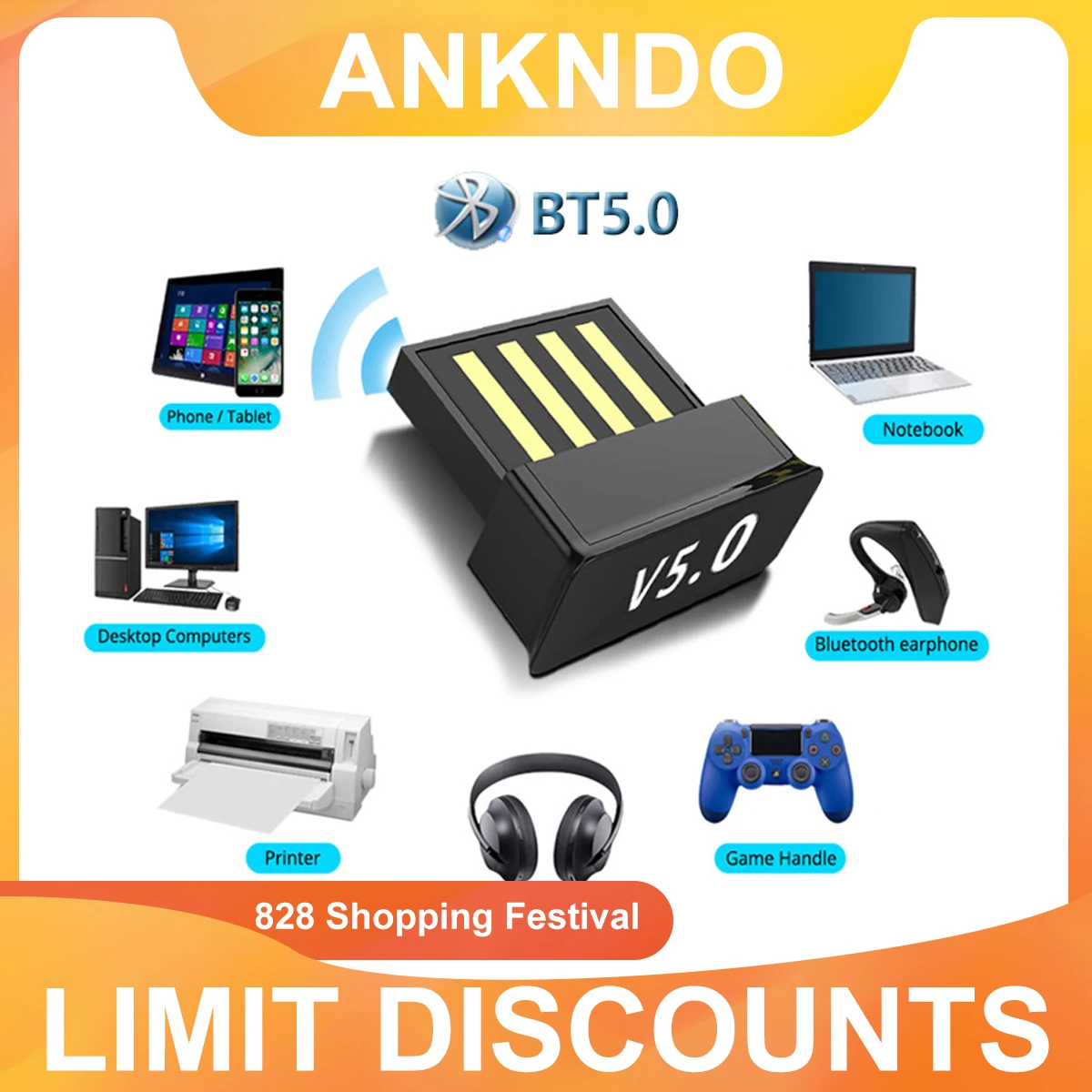 USB Bluetooth адаптеры BT 5 0 беспроводной компьютерный адаптер аудио приемник