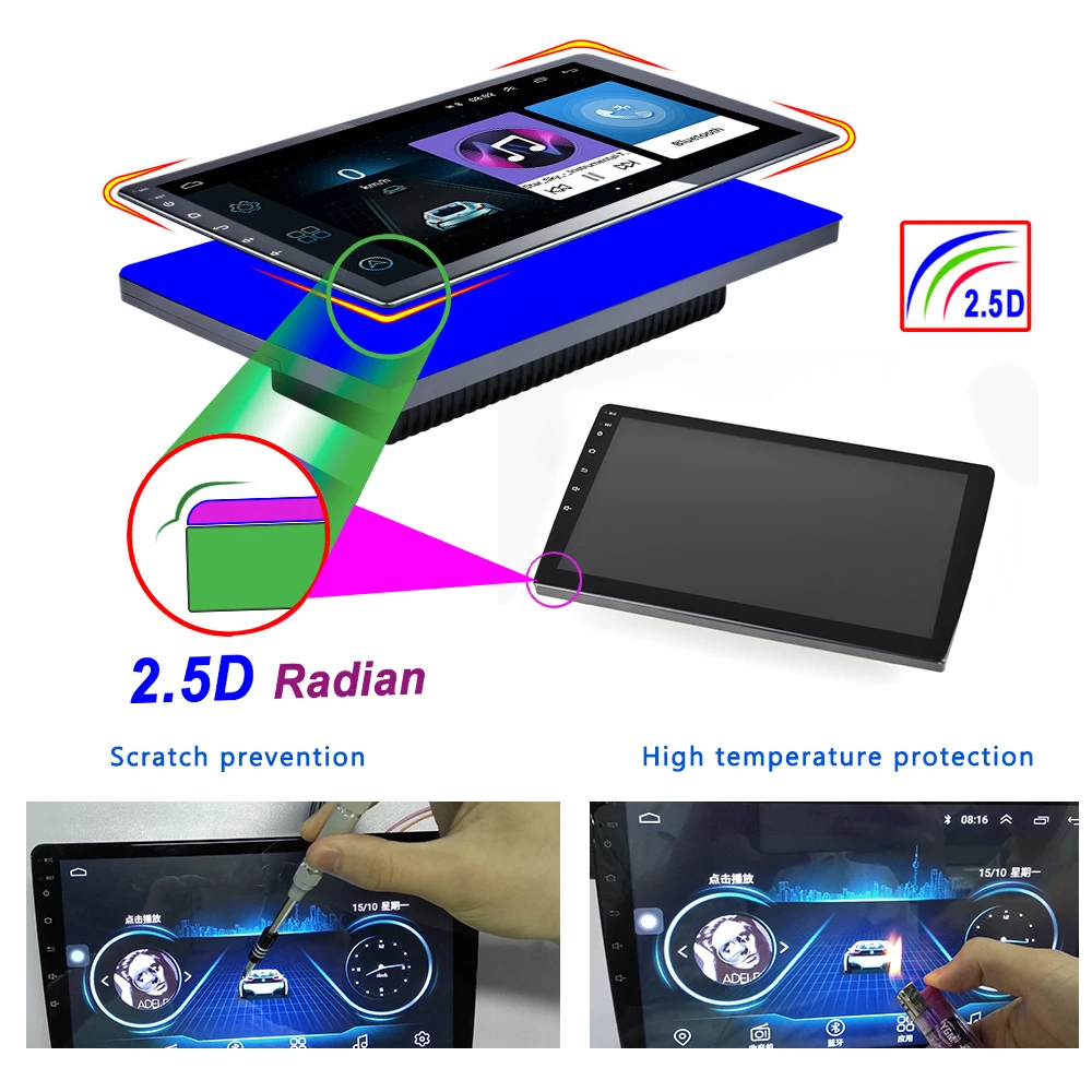 LeeKooLuu Android 6,0 Double DIN gps автомобильный стерео радио 9 ''HD 1080P 2.5D зеркало из закаленного стекла автомобиля MP5 плеер Bluetooth WI-FI gps