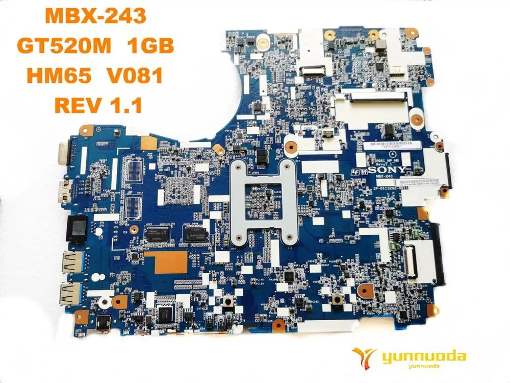 Оригинальная материнская плата для ноутбука SONY MBX-243 MBX-243 GT520M 1GB HM65 V081 REV 1,1 протестированная хорошая