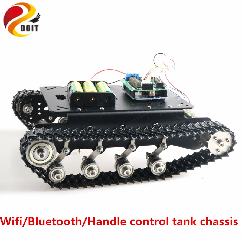 SZDOIT Wifi/Bluetooth/ручка управления металлический гусеничный Танк шасси комплект амортизирующий гусеничный RC робот 8 кг нагрузки DIY для Arduino