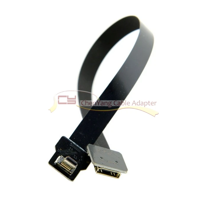 FPV Micro HDMI Мужской Угловой 90 градусов к Mini HDMI Женский FPC плоский кабель для мультикоптера аэрофотосъемки 0,1 м/0,2 м/0,5 м