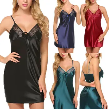 

Sexy lingerie silk robe dress pajamas women's Nightdress Nightgown Sleepwear