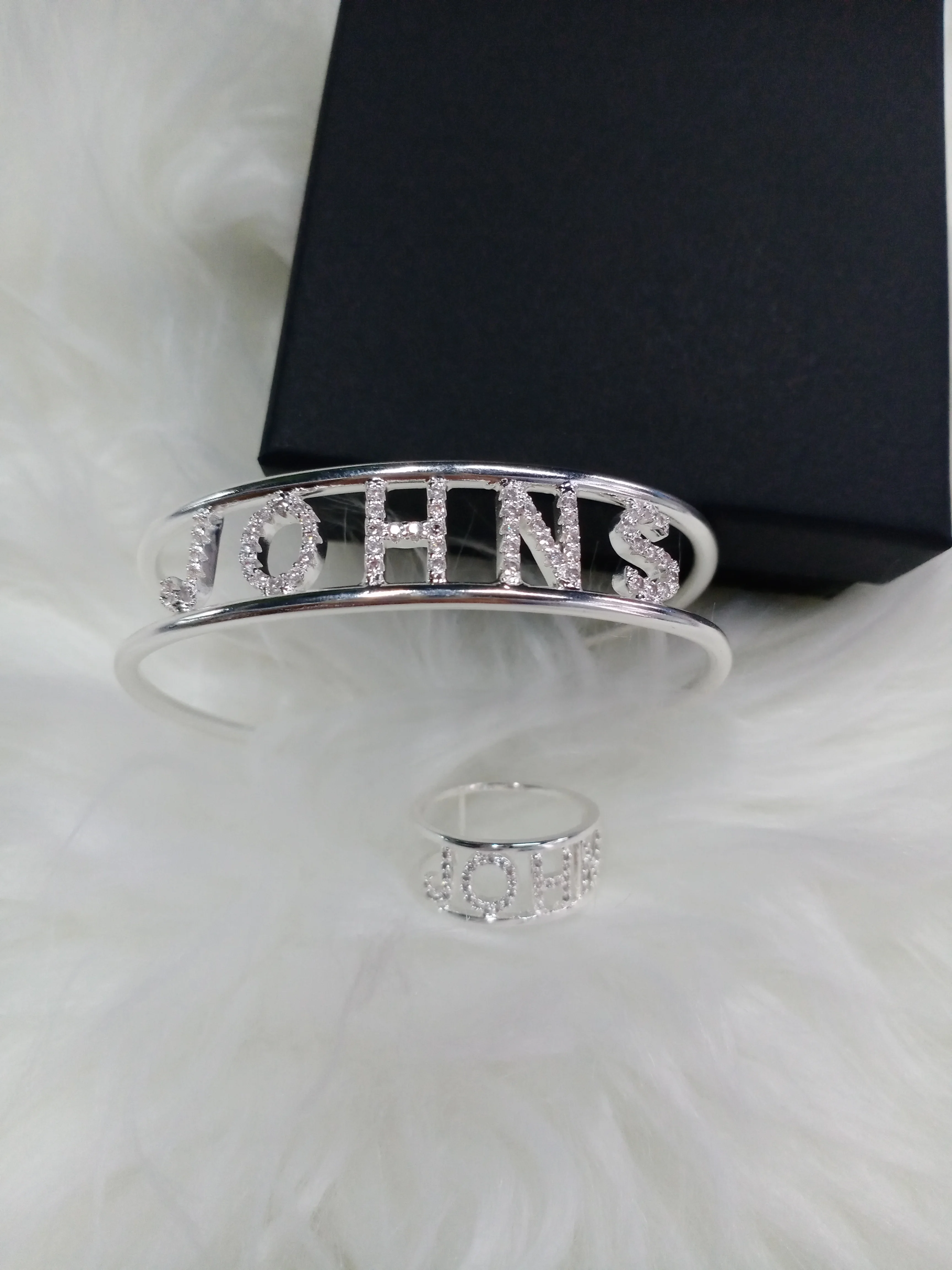 Lateefah Custom Name Bracelet and Ring Set Jewlery Man Bracelet For Women Bangles Name Bracelets for Women Personalized Gift Set