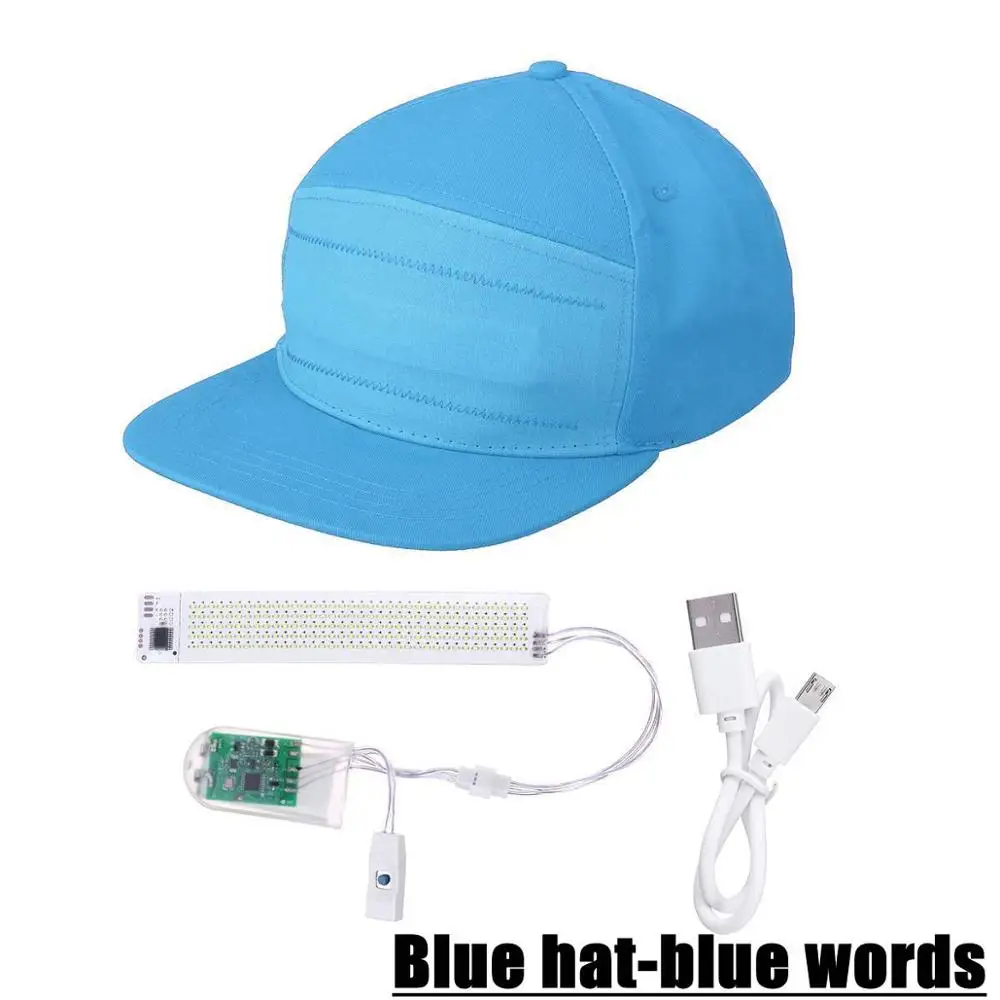 Blue Светодиодный светящийся светильник со шляпой, кепка, вечерние, спортивные, фонарик для путешествий, бейсбол, гольф, хип-хоп, светящееся шоу, Декор, шляпа - Цвет: Blue