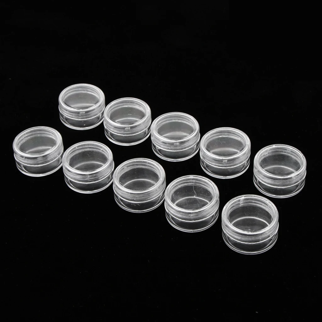 

10Pcs Clear Plastic Storage Organiser Watch Parts Craft Beads Tool Box Case
