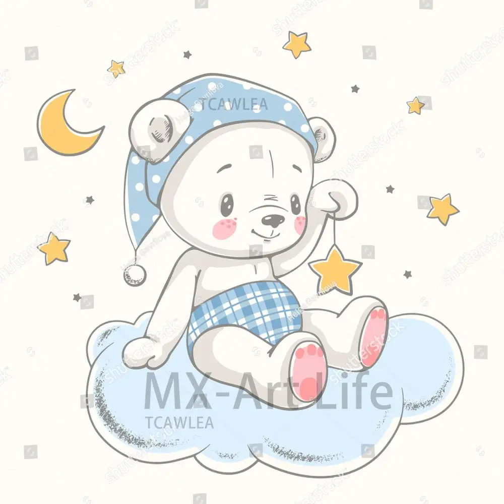 Пижамы Bear on the Cloud металлические режущие штампы Скрапбукинг с Луной и звездой куклы животными Плашки для