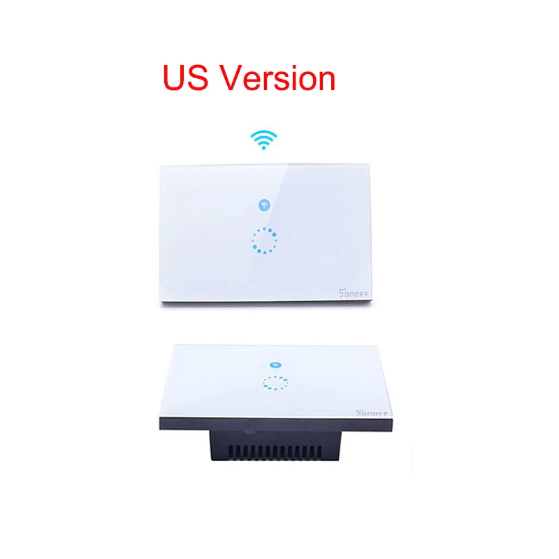 US Version Sonoff сенсорный ЕС/США wifi переключатель Роскошная пластина сенсорная Беспроводная синхронизация умный дом приложение Rmote переключатель управления с Google Home Alexa - Комплект: US Version