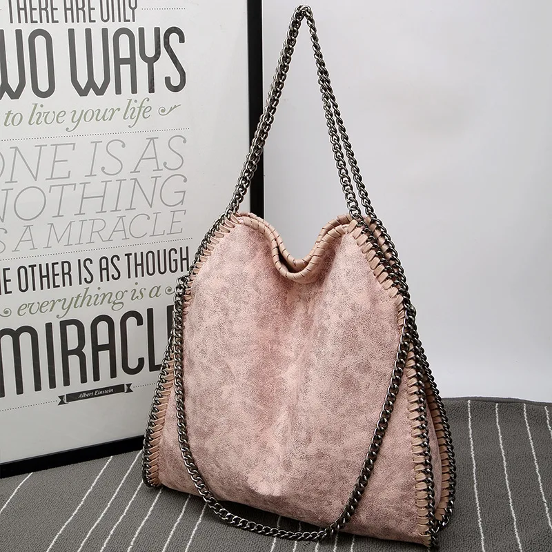 2021 FIRMRANCH New Frosted Material Handbag Chain Woven Foldable Fashion Shoulder Women Multi-Funcation Bag Steady Quality Big