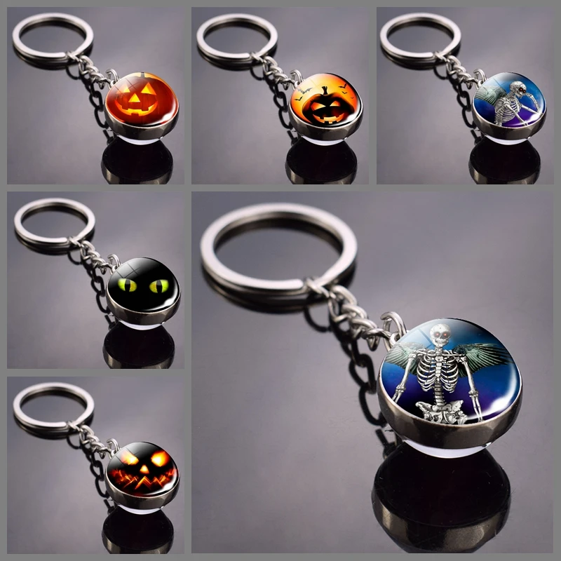 Halloween Pumpkin Pattern Keychain Pendant Keyring Jewelry Trick or Treat | Украшения и аксессуары