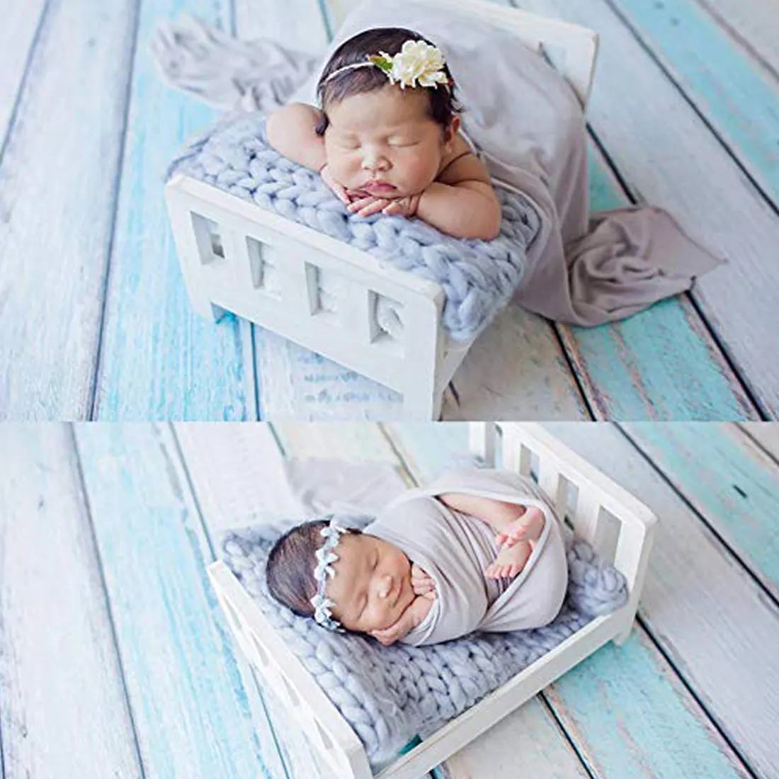 Аксессуары для новорожденных корзина для кроватки Съемный Фон для фотосессии студийный реквизит позирующий детский диван детская фотография деревянная кровать подарок