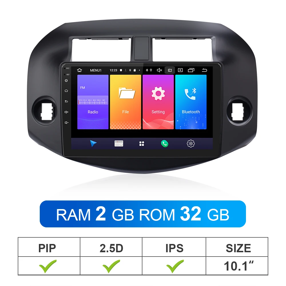 Автомобильная магнитола ISUDAR для Toyota RAV4 2005 2006 2008 2009-2012 2 din Android 9 Авторадио Мультимедиа gps DVR камера ram 2GB rom 32GB - Цвет: RAM 2GB ROM 32GB