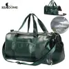 Gym Bag Leather Duffle Shoulder Bags Shoe Compartment Waterproof Outdoor Travel Large Capacity Sport Fitness Handbag  X163D 1