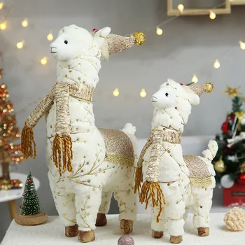 

Retractable Christmas Reindeer Doll navidad Figurines Christmas Gift for Kid Red christmas tree decorations New Year Gift