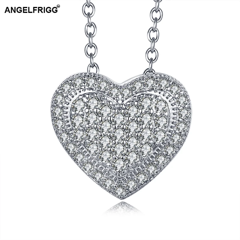 ANGELFRIGG подвеска в форме сердца 2019 новый дизайн серебряного цвета цепи модное ожерелье девушки женщины пара ювелирных изделий