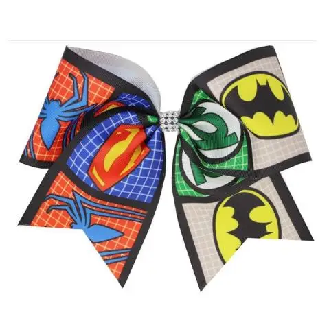

HOT SALE 7 Inch Hair Bows girl cheer bows Elastic Hair Bands ponytail print ribbon Kids Girls Hair Accessories cheerleading