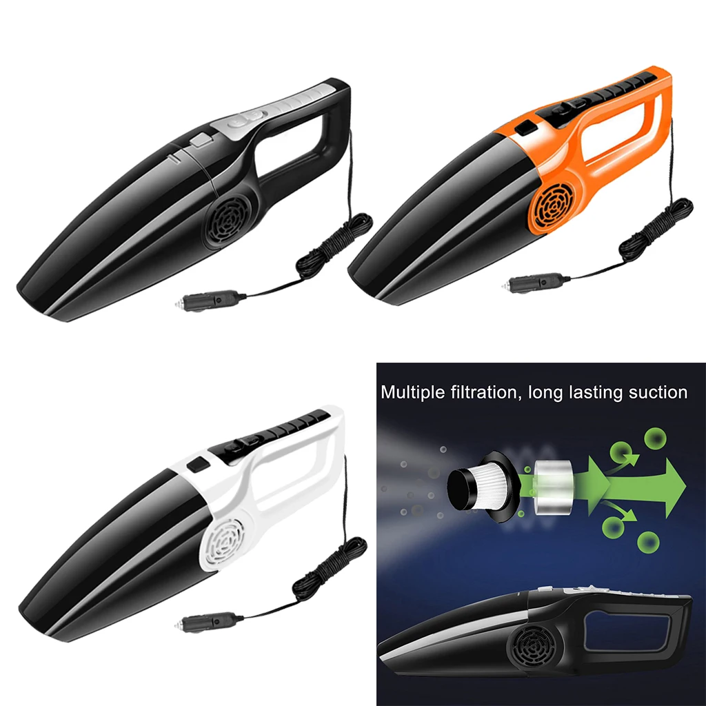 Portable 120W 12V Handheld Cyclonic Car Vacuum Cleaner Wet/Dry 