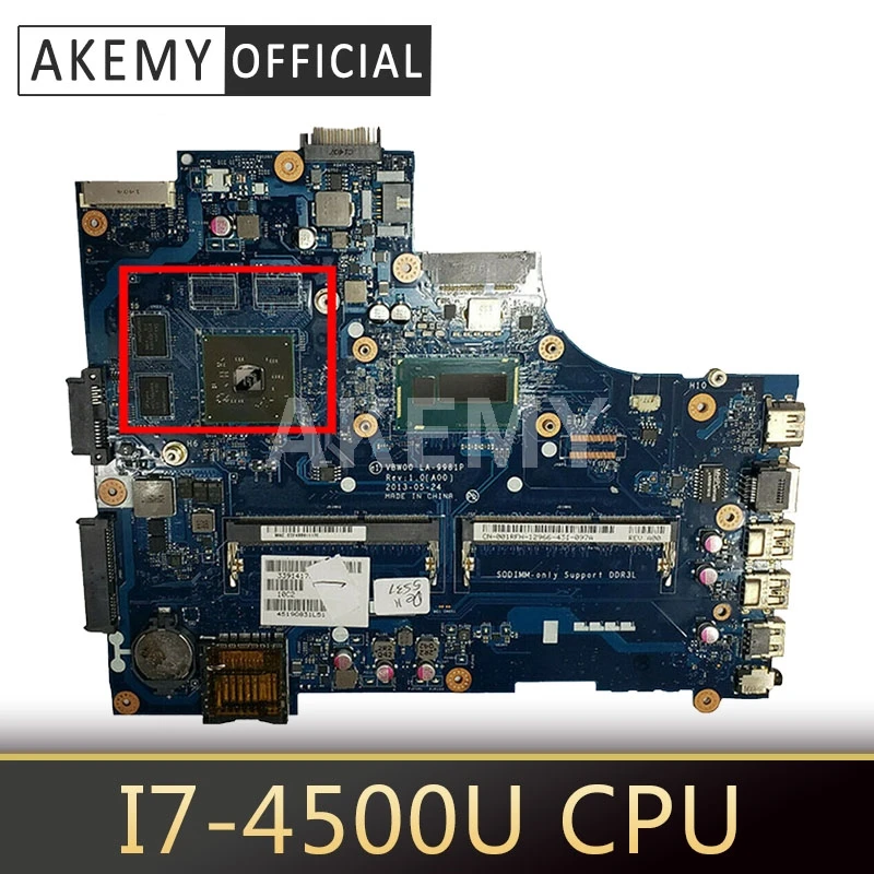 VBW00 LA-9981P для DELL Inspiron 15R 5537 CN-001RFH 001RFH материнская плата ноутбука Radeon HD8670M SR16Z I7-4500U |