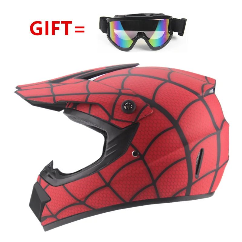 

Speed-Down DH Cross-Country Motorcycle Helmet AM Mountain Bike Junior Riding Helmet MX Spider-Man Helmet