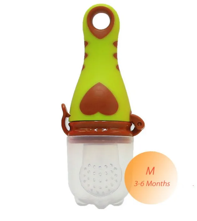 Green M 1 шт., Детская соска в форме сердца, кормушка для фруктов, соски для кормления, безопасные детские принадлежности, соска, бутылочки - Цвет: Green M