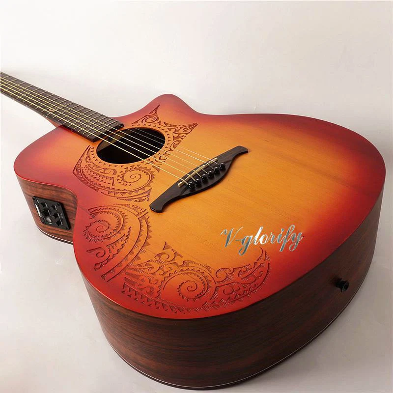 Red cedar top профессиональная модель luna акустическая гитара с электрическим