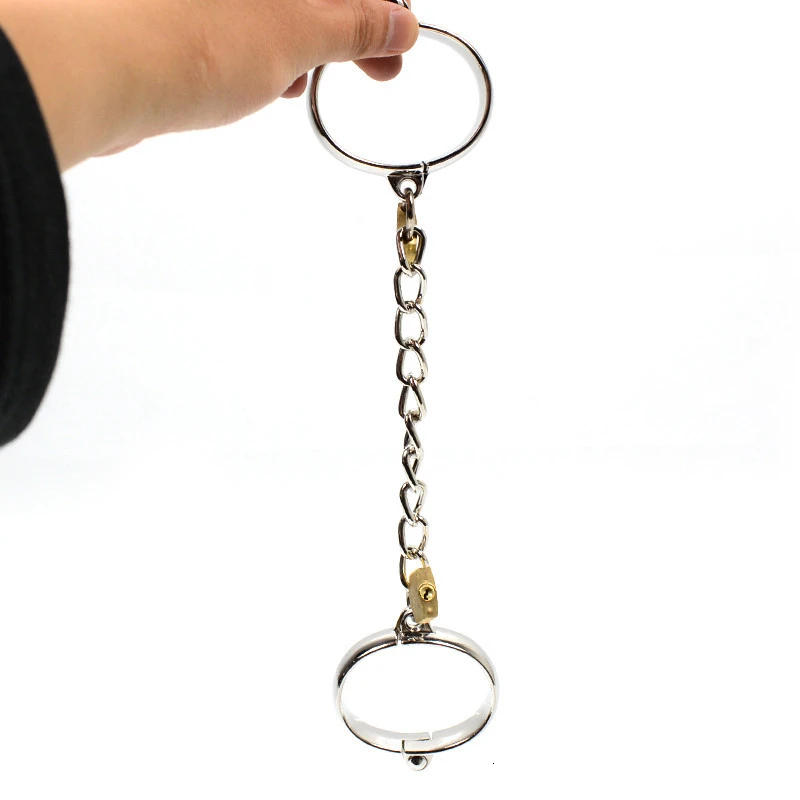 1 Pair Stainless Steel Female Male Handcuff Metal Ankle Cuffs Wrist Cuff For Couple bdsm Bondage Restraints Adult Game Sex Toys9