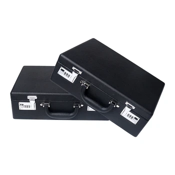 

Black PU Leather Jewelry Box Portable Handle With Combination Lock Advanced Storage Jewelry Sales Transportation Protection