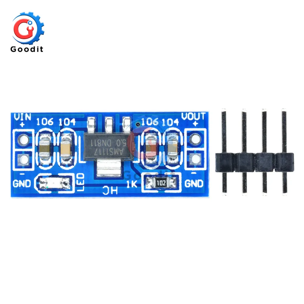 1 шт. DC-DC понижающий модуль питания AMS1117 6-12 в поворот на 5 В для Arduino Raspberry pi PCB плата преобразователь питания