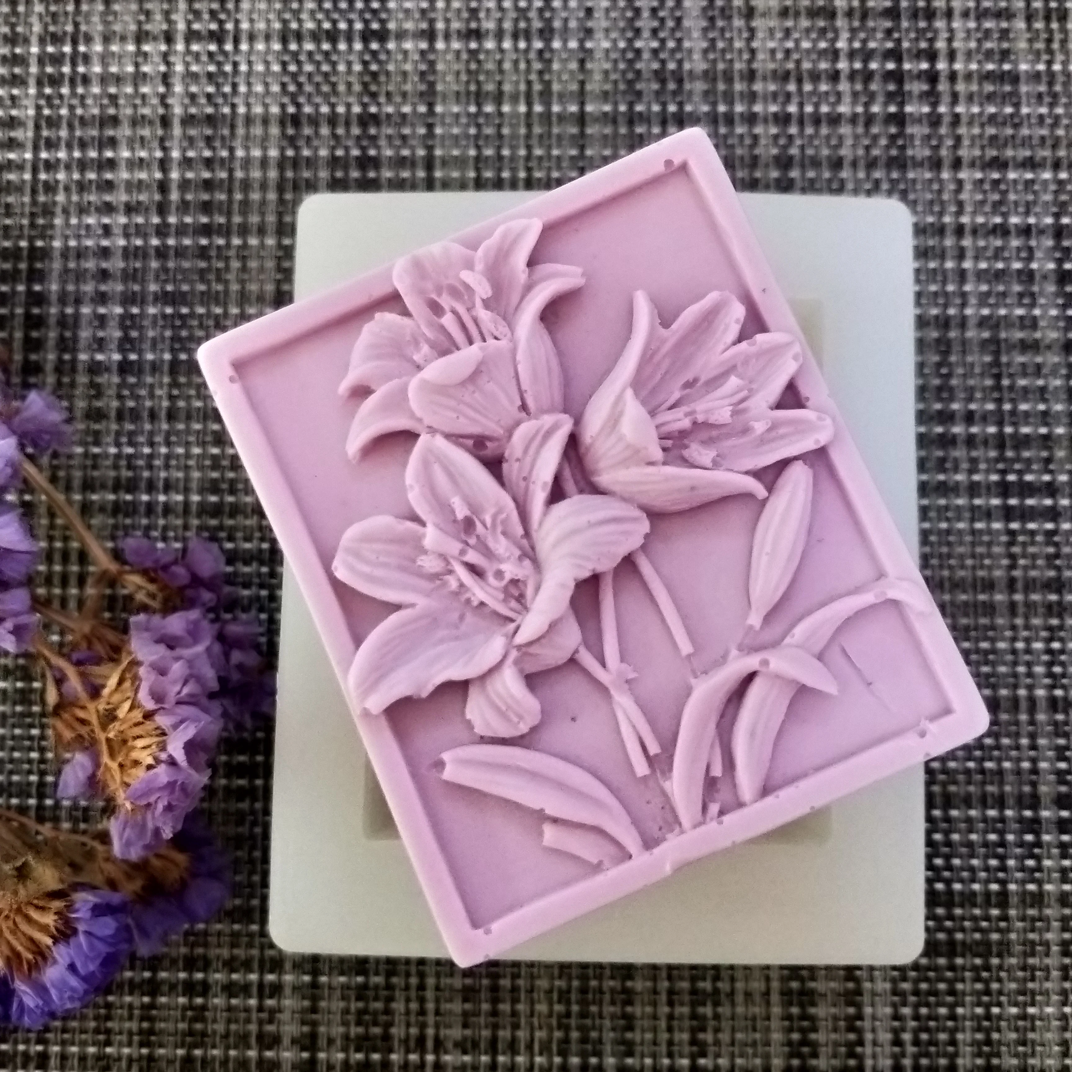 HC0126 PRZY силиконовая формочка в виде цветов формы для мыла квадратное мыло глина лилии Смола гипсовая шоколадная свеча форма для конфет