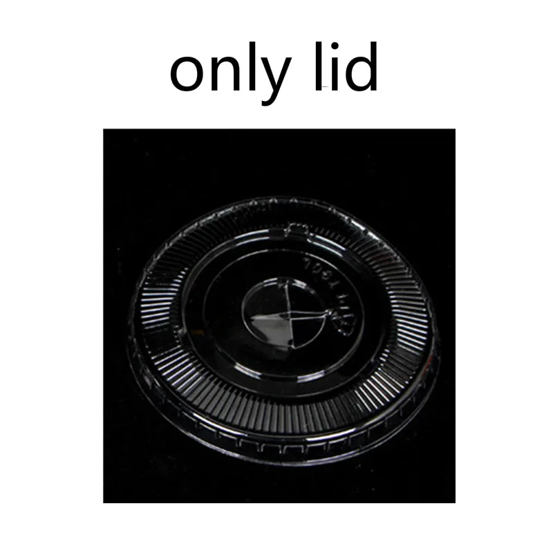 only lid2 50 шт прозрачный U форма милые одноразовые диспенсер для охлажденных напитков чашка для молока и чая вечерние на день рождения пользу Творческие напитков пластиковый стаканчик с крышкой для кубиков льда - Цвет: only lid2