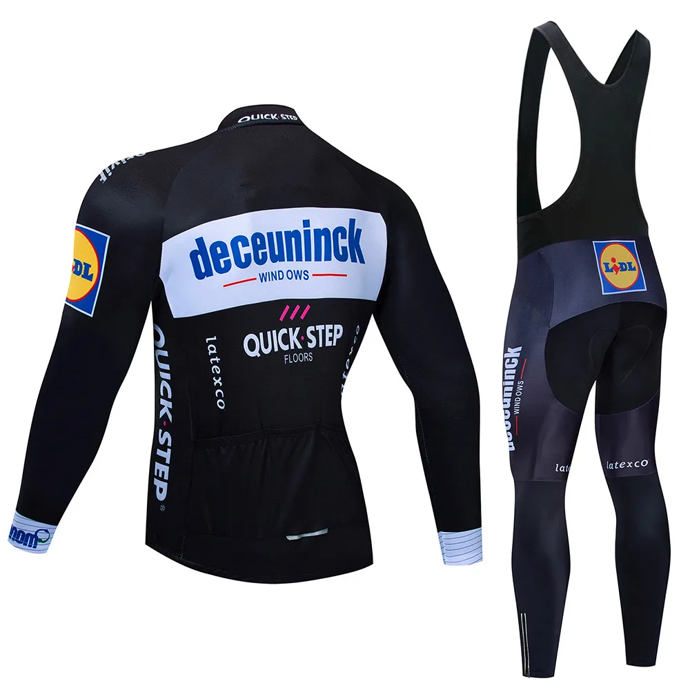 Зима 2018, QUIKC STPE I, с длинным рукавом, для командной езды, Джерси, велосипедные штаны, набор, Мужская одежда, теплая, для езды, Майо, кюлот