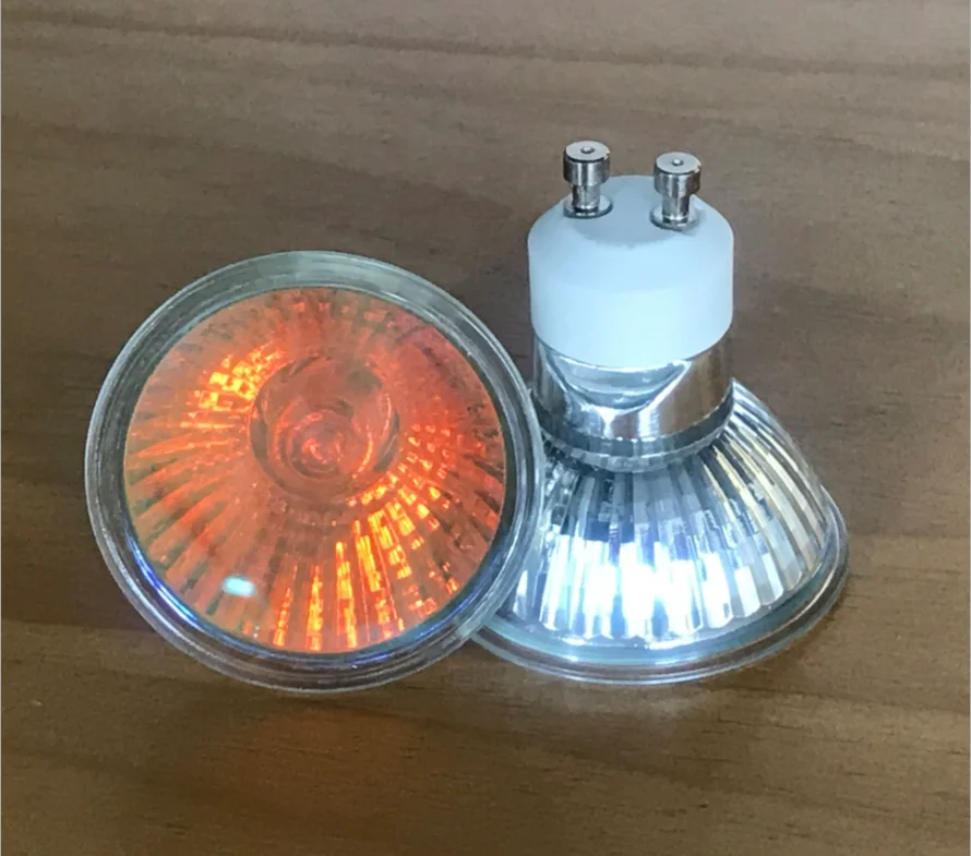 1pc Orange Flame Lamp 35W 220V GU10 Dimmable Lamp Bulb Spot Light Quartz Furnace Fireplace Lamba