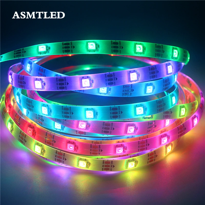 DC 5V 0 5 м/1 м/2 м/3 м/4 м/5 м ws2812b встроенный 5050 smd rgb светодиодные ленты индивидуально