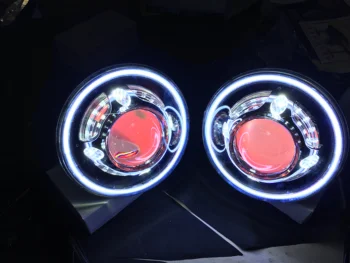 

J239B 7 Inch LED Headlights,LED Projector Headlights with Halo, Angel Eye, Demon Eye Headlights auto products Lantsun