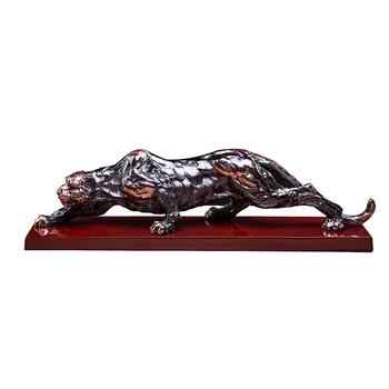 

Imitation Copper Cheetah Office Desktop Ornaments Creative Business Top Grade Decoration Home Decoration