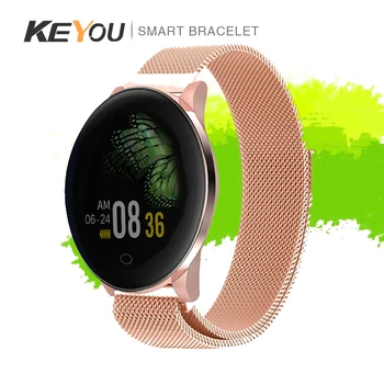 

2019 Stainless Steel strap Smart watch with touch screen smart bracelet KEYOU-KY99 With Call Reminder For Android IOS 20