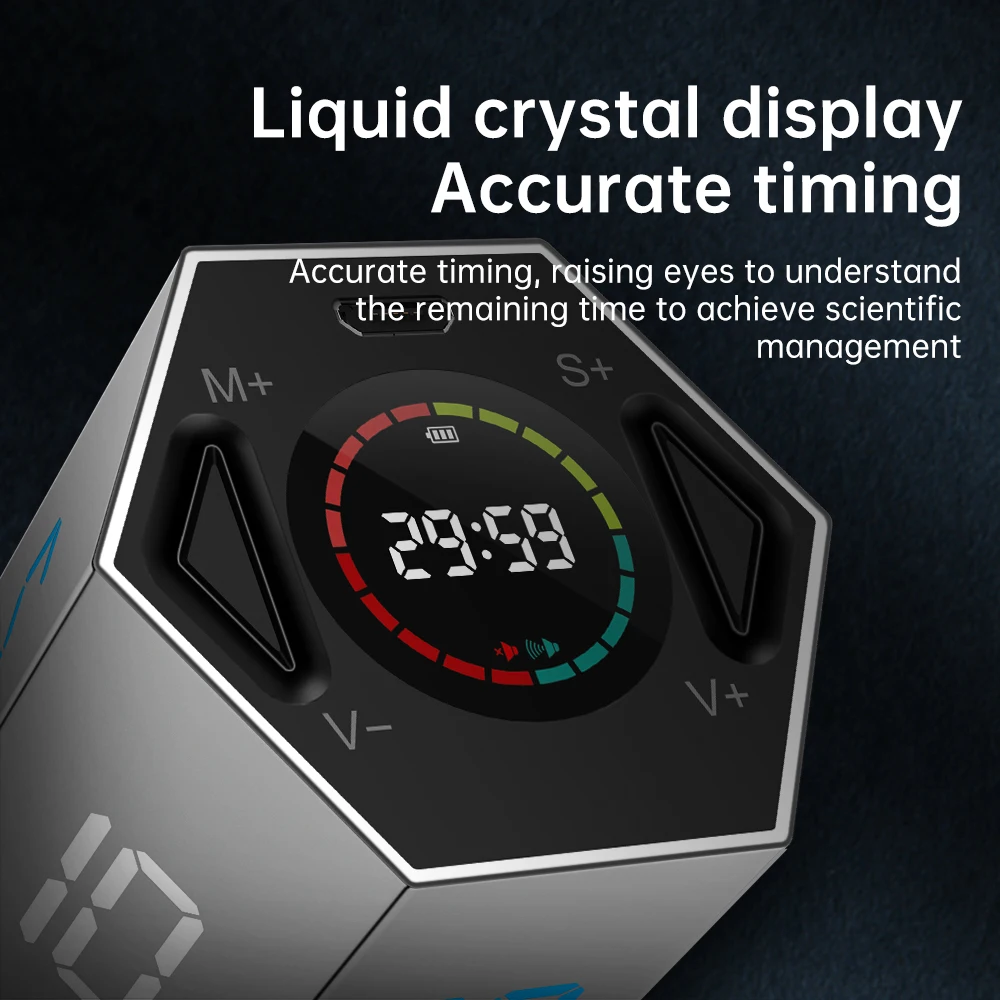 LLANO-temporizador Digital LED para cocina, cronómetro electrónico magnético para ducha/estudio/Cocina, cuenta atrás, 60 minutos, YouTube-Ticktime - Imagen 3