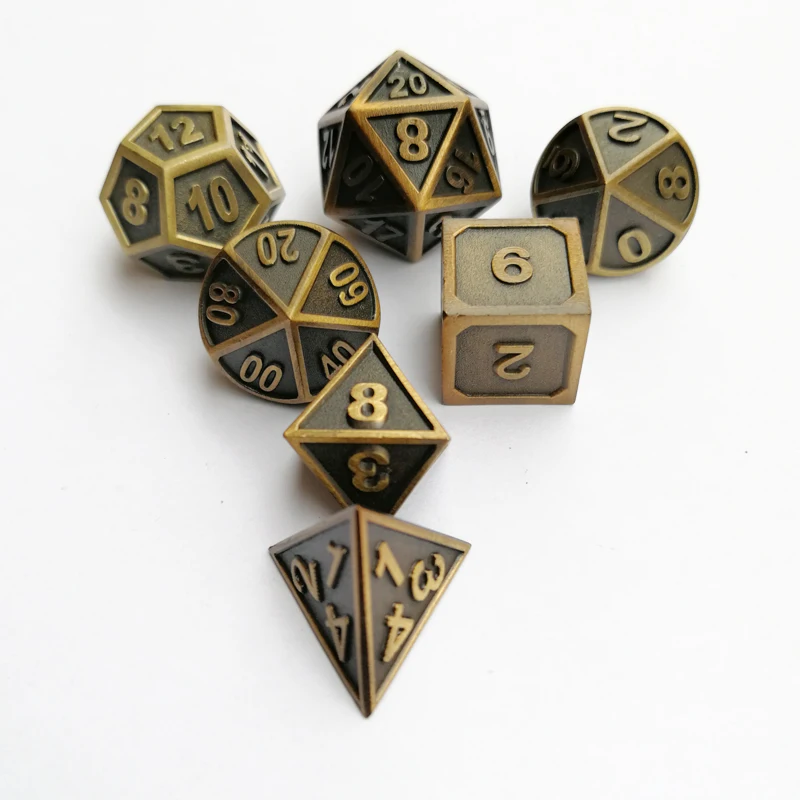 Новый dragon-& dungeons 7 шт./компл. креативные RPG кости D & металлические DND покрытие