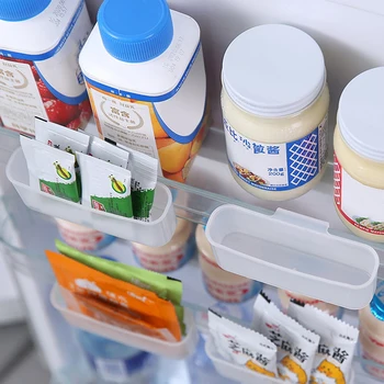 

2PCS Refrigerator Storage Box Set Hidden Storage Holder Shelf Kitchen Accessories Sauce Bag Mustard Rack Vinegar Organizer Rack