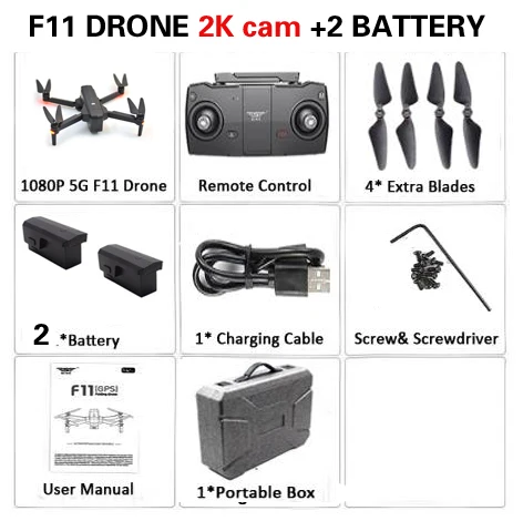 SJRC F11 Дрон с GPS с Wi-Fi FPV 1080 P/2 K камера бесщеточный Квадрокоптер 25 минут время полета управление жестами складной Дрон Vs CG033 - Цвет: 2battery 2Kbag2